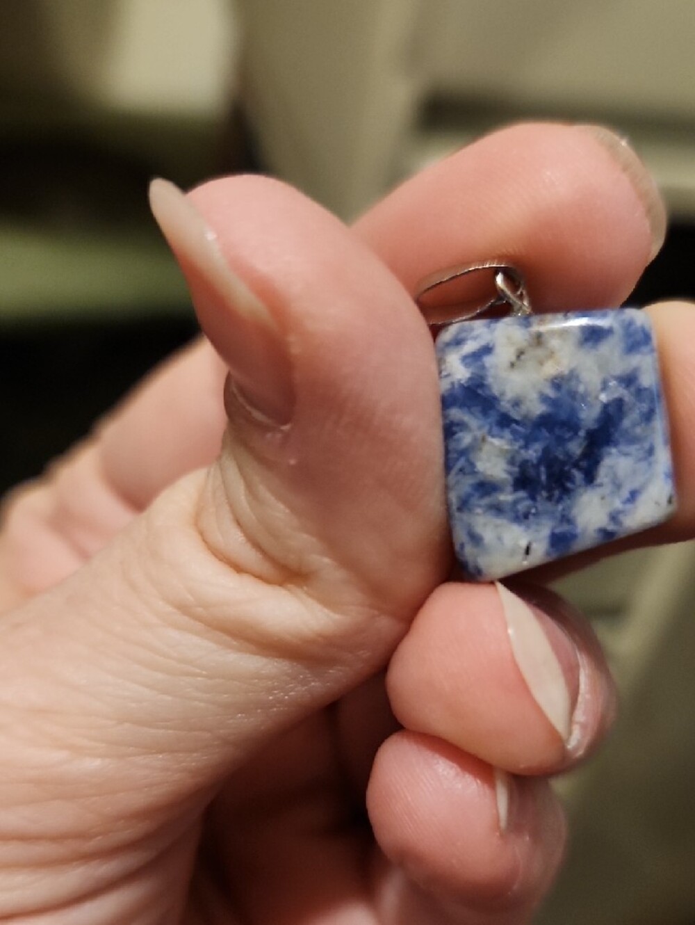 Batch of 4 Stone Pendants! Lapis Lazuli, White Onyx, Green Aventurine, Pink Qtz - Picture 8 of 15